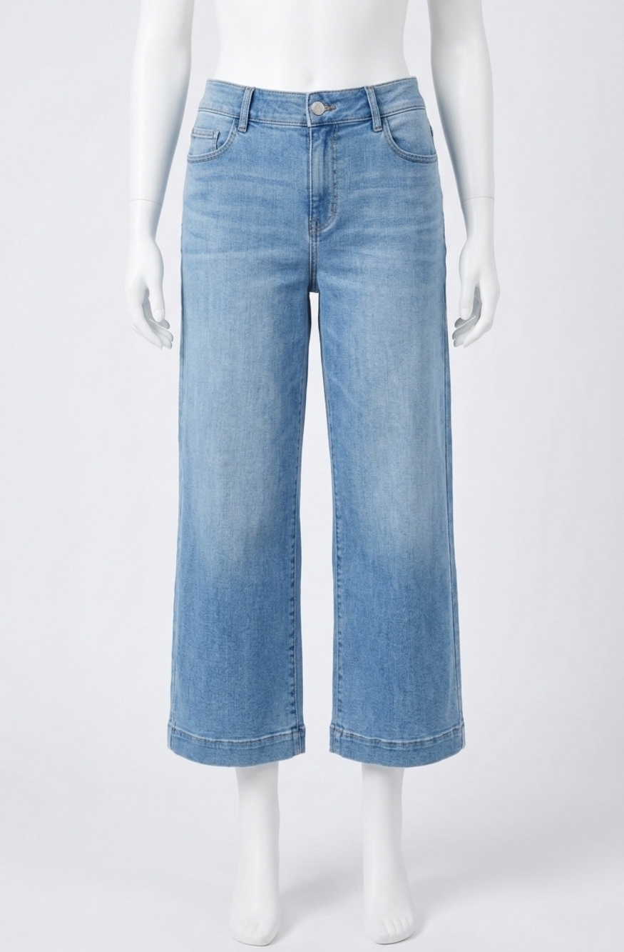 NEW TRIBAL audrey hugging wide crop jeans in coastal blue